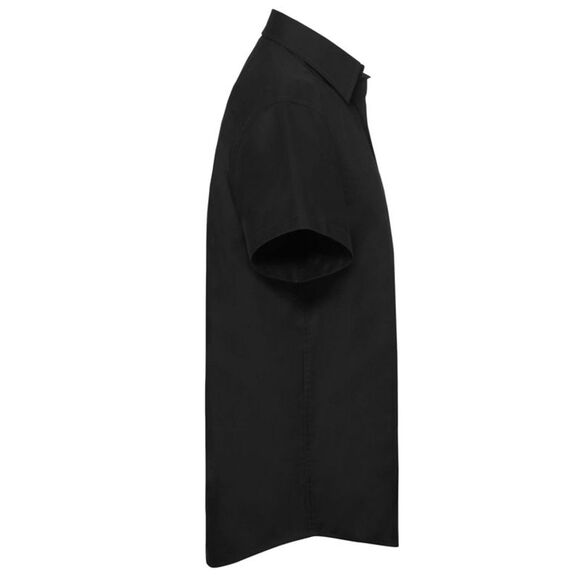 Russell Collection Mens Short Sleeve Easy Care Tailored Oxford Shirt / Black - Picture 3 of 4